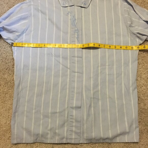 Vintage Canadian 100% Cotton Vertical Stripe Button Down Shirt - Picture 12 of 16